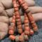 natural red coral barrel beads
