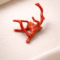 Natural Italian red coral polished branch with organic shape non heated untreated