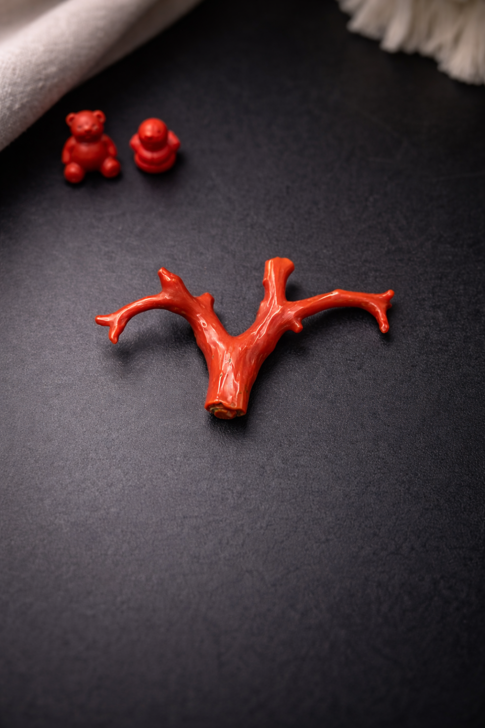 Natural Italian Red Coral Polished Branch with Vintage Natural Shape