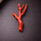 Natural Italian Red Coral Polished Long Branch with Vintage Natural Shape