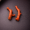 Natural Italian Red Coral Polished Branches Pair with Vintage Natural Shape