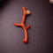Natural Italian Red Coral Polished Long Branch with Vintage Natural Shape