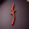 Natural Italian Red Coral Polished Long Branch with Vintage Natural Shape