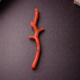 Natural Italian Red Coral Polished Long Branch with Vintage Natural Shape