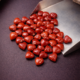 Natural Italian red coral polished heart shape stones 35 pieces lot