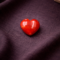 Natural Italian red coral high polished hand crafted heart shape stone