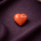 Natural Italian red coral high polished hand crafted heart shape stone