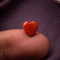 Natural Italian red coral high polished hand crafted heart shape stone