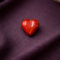 Natural Italian red coral high polished hand crafted heart shape stone