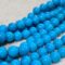 Turquoise blue round gemstone beads two strands for jewelry making