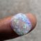 Natural white crystal opal cabochon with green blue fire flashes loose gemstone for jewelry making