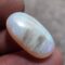 Natural white opal long oval cabochon with green fire loose gemstone for jewelry making