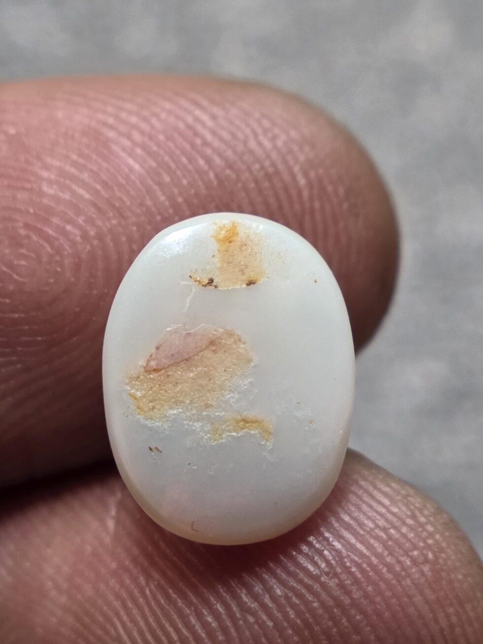 Natural White Opal Oval Cabochon – Red Green Multicolor Fire Solid Opal – Australian Crystal Opal Loose Gemstone for Ring & Pendant