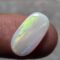 Natural white crystal opal long oval cabochon with green yellow rolling fire loose solid gemstone for jewelry making