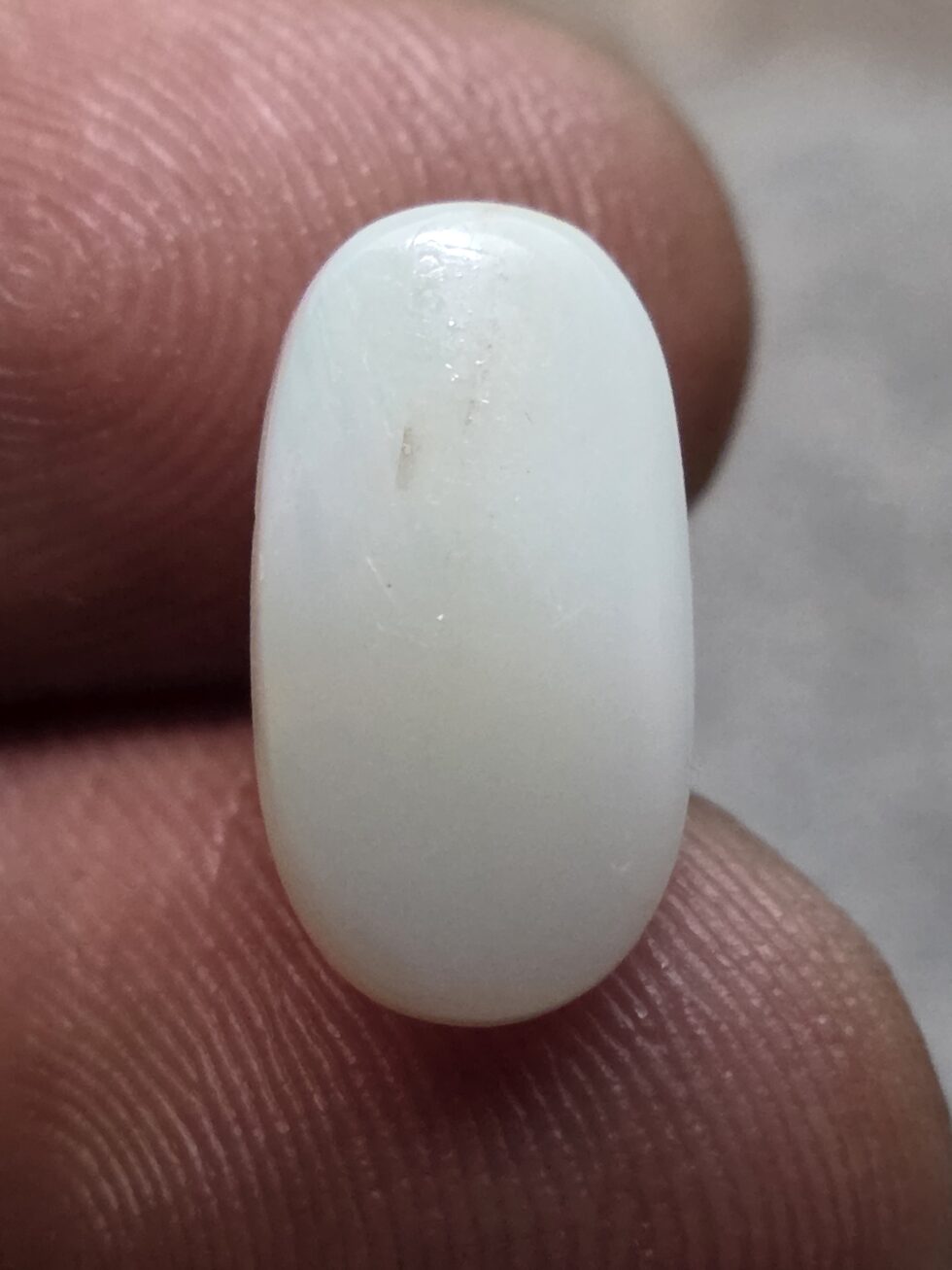 Natural white crystal opal long oval cabochon with green yellow rolling fire loose solid gemstone for jewelry making
