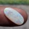 Natural white crystal opal long oval cabochon with green blue fire loose solid gemstone for jewelry making