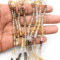 Natural citrine and smoky quartz faceted rondelle gemstone beads strands for jewelry making and DIY craft supplies