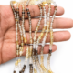 Natural citrine and smoky quartz faceted rondelle gemstone beads strands for jewelry making and DIY craft supplies