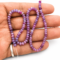Natural ruby smooth rondelle gemstone beads strand in pink and purple shades for jewelry making and DIY craft supplies
