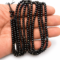 Natural black spinel faceted rondelle gemstone beads strand for jewelry making and DIY craft supplies