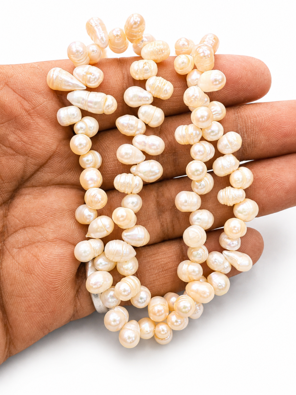 Natural freshwater white baroque pearl beads strand for jewelry making and luxury DIY craft supplies