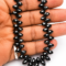 Natural black onyx faceted marquise gemstone beads strand for jewelry making and luxury DIY craft supplies