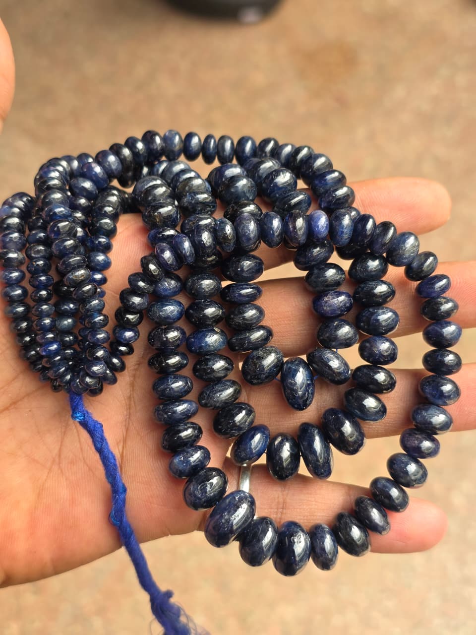 3 strands of sapphire and 3 strands of TZ