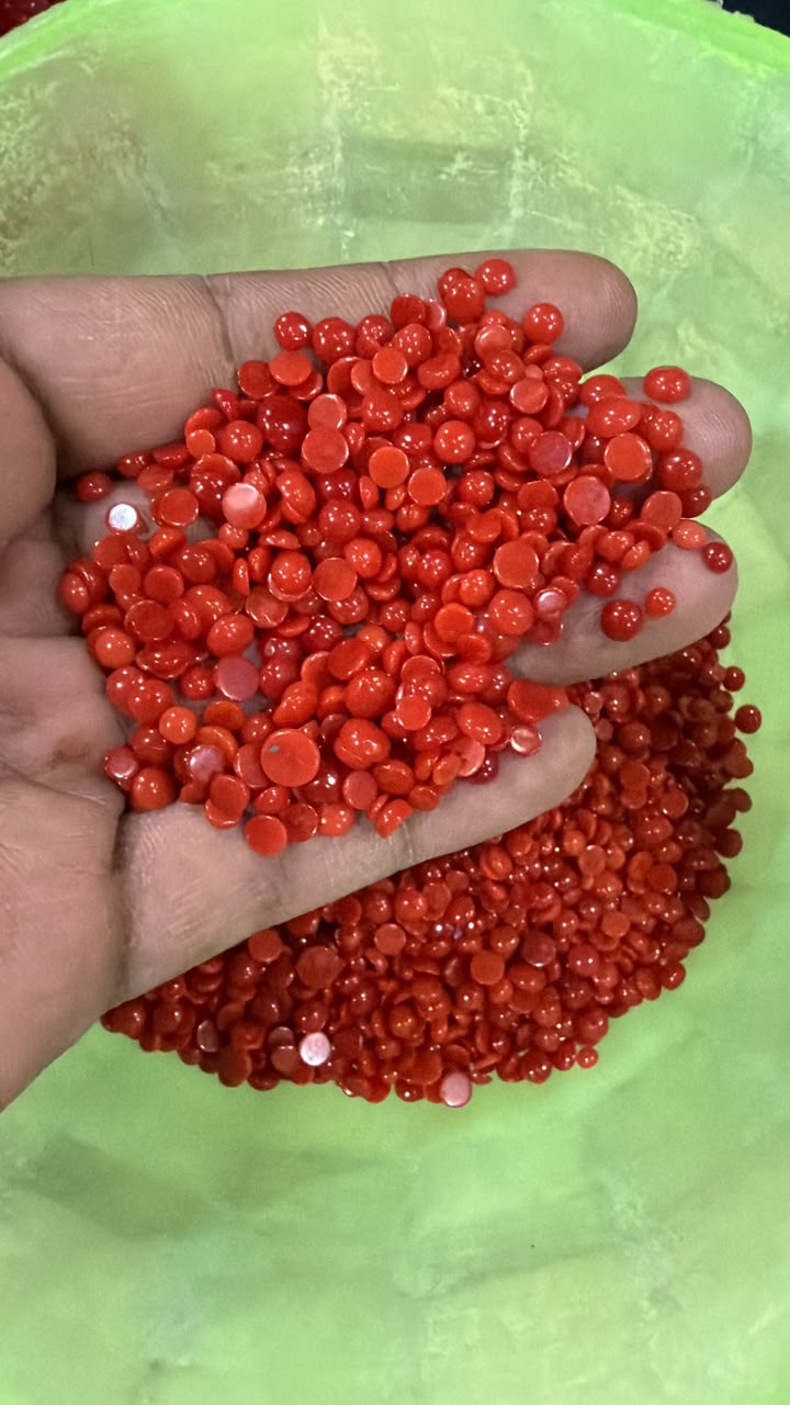 Natural Italian red coral cabs Lot